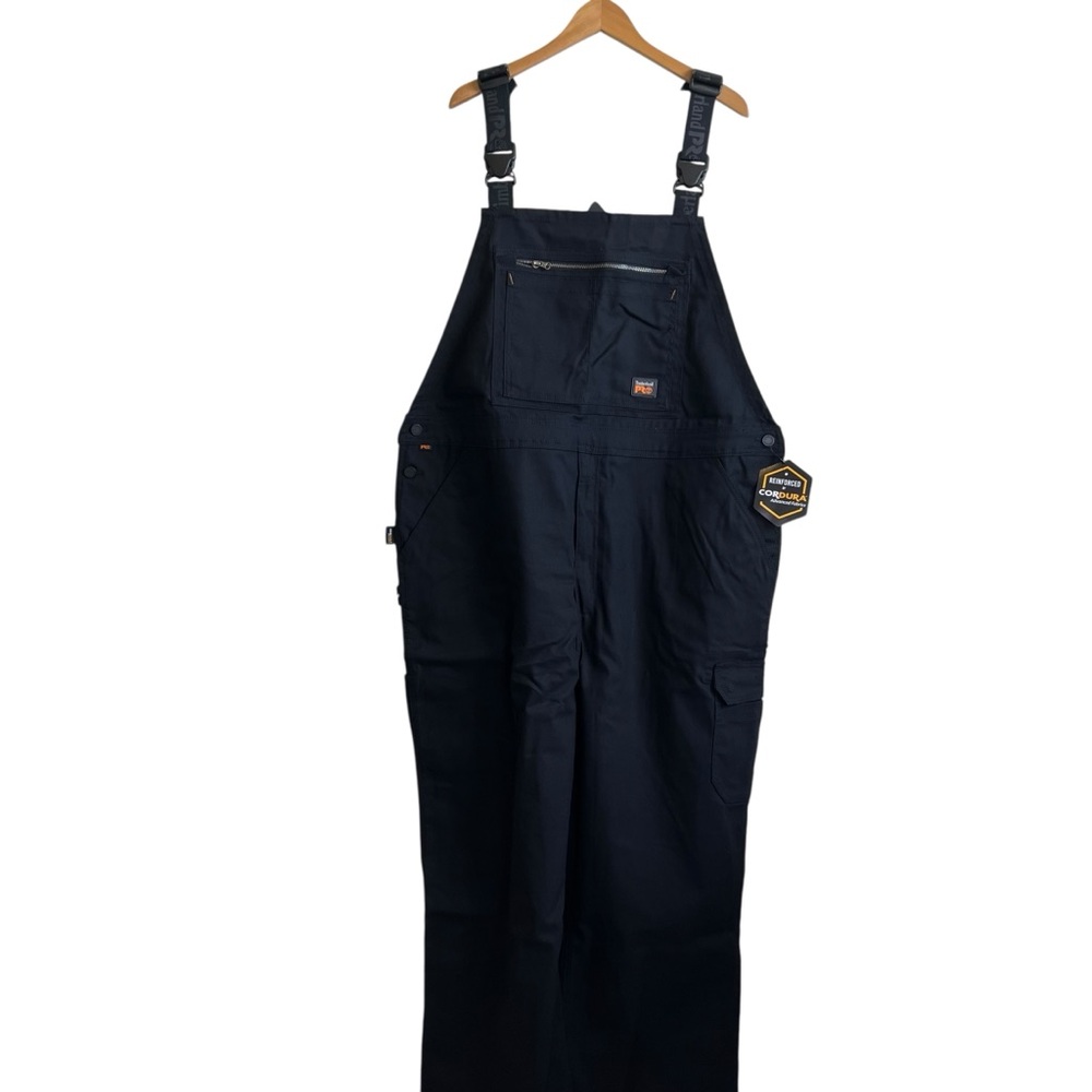 Timberland Pro NEW Ironhide Flex Black Canvas Bib Work Overalls Size 3X